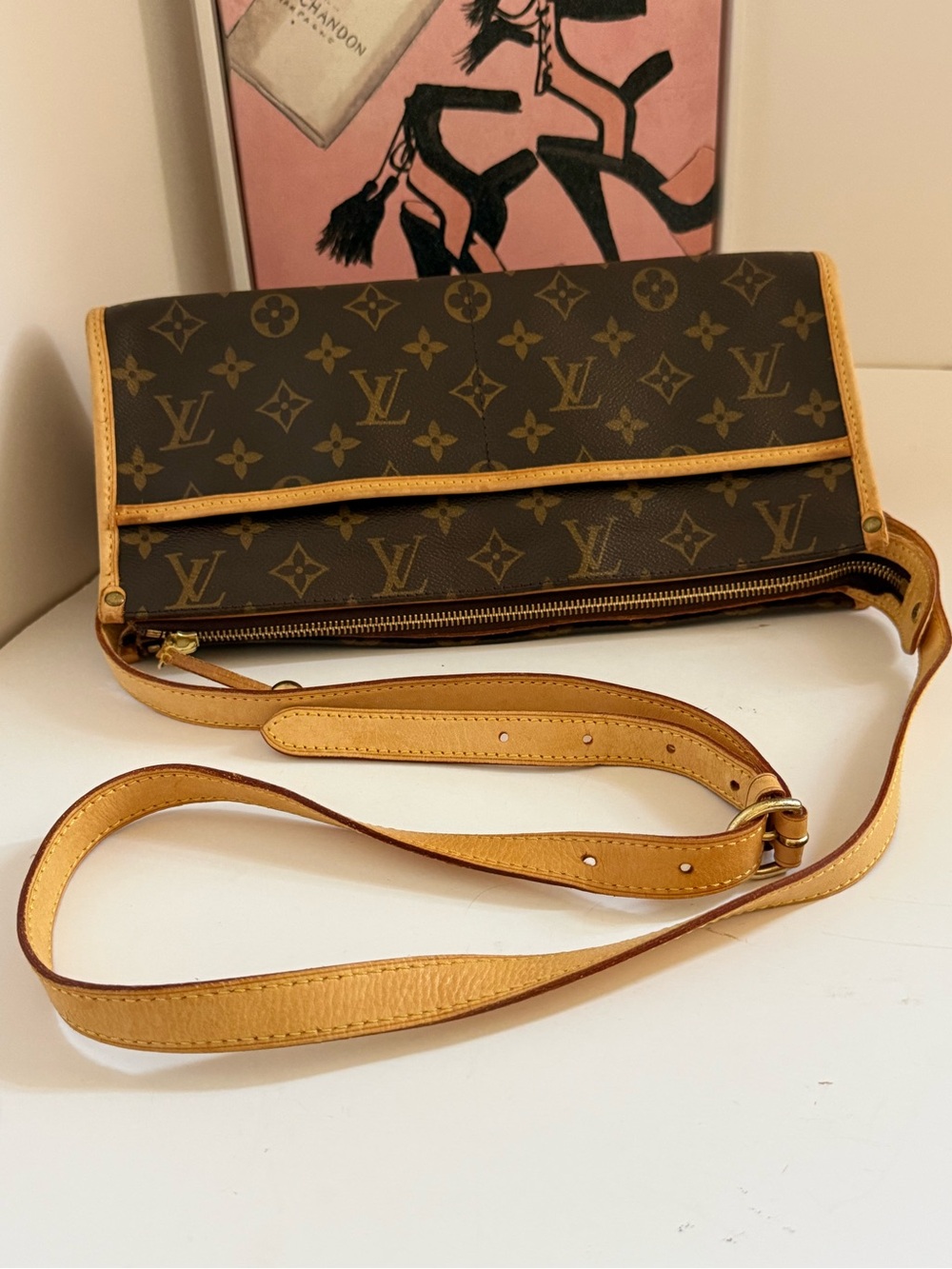 Louis Vuitton Brown & Tan Monogram Crossbody Bag with COA - Picture 8 of 17